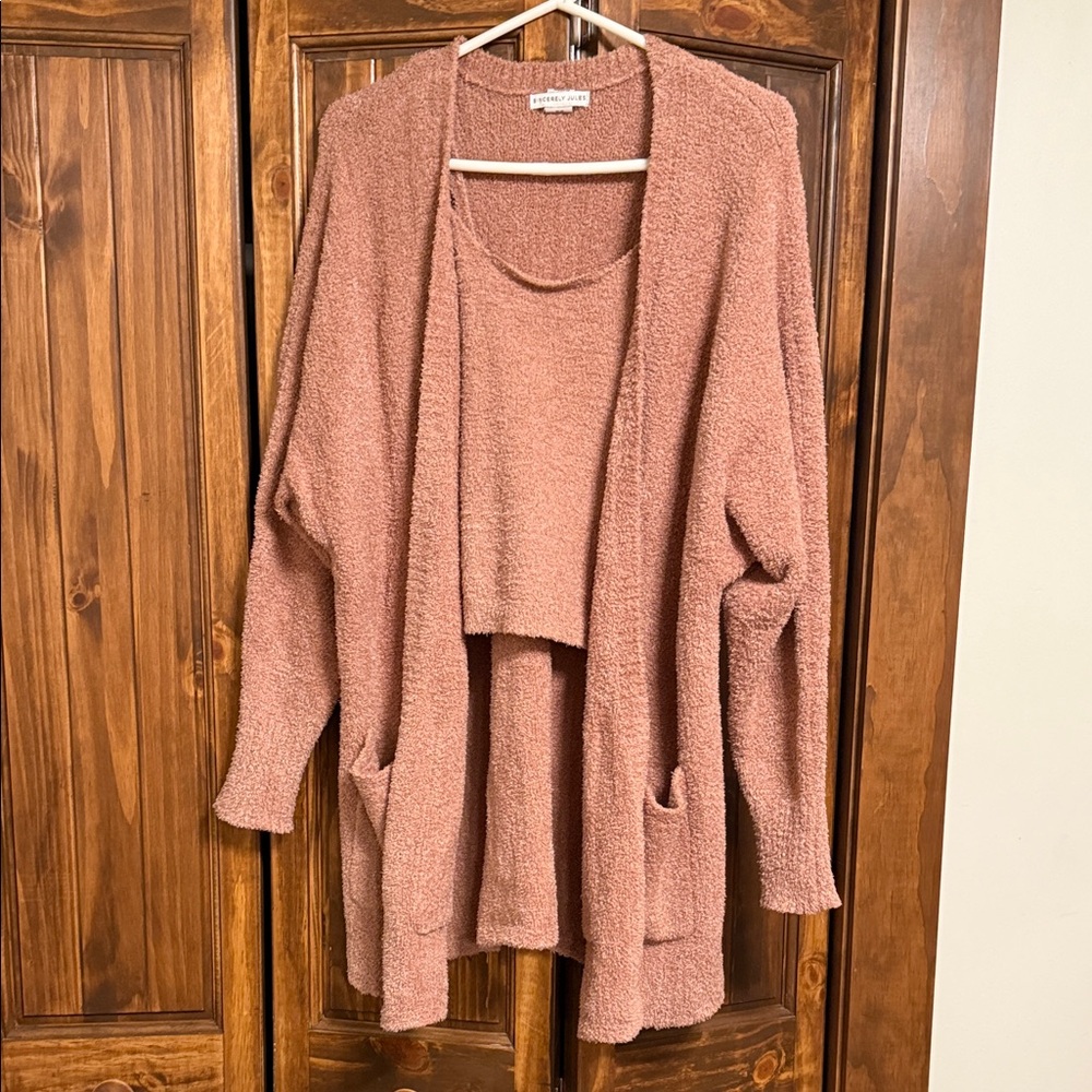 Sincerely Jules Dusty Rose Open-Front Cardigan